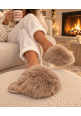    COSY TOES FAUX FUR SLIPPERS - BEIGE